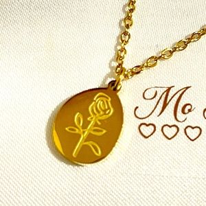 Imprinted Rose Necklace